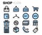 Vector flat line shop icons set