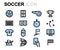 Vector flat line soccer icons set