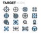 Vector flat line target icons set