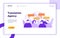 Vector flat line translation concept of big modern people,speaking different languages.