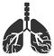 Vector Flat Lungs Cancer Icon