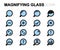 Vector flat magnifying glass icons set