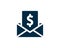 Vector flat Mail Message with money transfer Contact Symbol Envelope template Email Icon