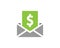 Vector flat Mail Message with money transfer Contact Symbol Envelope template Email Icon