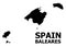 Vector Flat Map of Baleares Province with Name