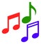 Vector Flat Melody Notes Icon