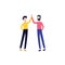 Vector flat men giving high five gesture