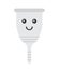 Vector flat menstrual cup with kawaii cute face
