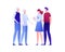 Vector flat modern big family character illustration. Grandparent with male and female child and newborn grandchild isolated on