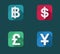 Vector flat money icons set