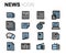 Vector flat news icons set