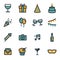 Vector flat party icons set