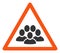 Vector Flat People Crowd Warning Icon