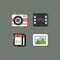 Vector flat photography icon set in color