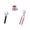 Vector flat plumbing tools, equipment set