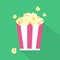 Vector Flat Popcorn Striped Buckets Illustration