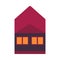 Vector flat private house, cottage red icon