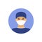 Vector flat profession doctor colorful icon. Medical face mask. Male avatar.