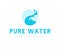 Vector flat pure water logotype isolated on white background. Water