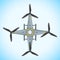 Vector flat quadcopter drone illustration