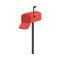 Vector flat red street mailbox icon