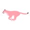 Vector flat running pink lioness