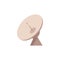 Vector flat satellite radar dish with antenna icon