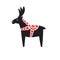 Vector flat Scandinavian Dala deer moose