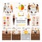 Vector flat set of restaurant infographic elements