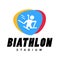 Vector flat simple vector biathlon championship emblem on white background.