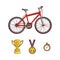 Vector flat sketch sport symbols icon set