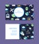 Vector flat space business card for observatory illustration