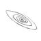 Vector flat spiral disk in doodle style. Abstract Galaxy icon. Outer space simple hand drawn symbol