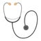 Vector flat stethoscope icon. Medical equipment picture isolated on white background. Healthcare, research and laboratory concept