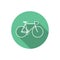 Vector Flat Style Bicycle Inside Round Green Icon