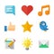 Vector flat style communicative and social icons