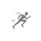 Vector flat style icon of fast jogging man for sport team, runner club, triathlon marathon for logo, icon, poster, banner, sport