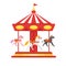 Vector flat style illustration of carousel. Icon for web.