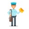 Vector flat style illustration of postman.