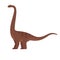 Vector flat style illustration of prehistoric animal - brontosaurus.