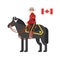 Vector flat style illustration of Royal Canadian Mounted Police.