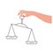 vector flat style scale justice A symbol of right decision and act.