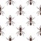 Vector flat style seamless pattern with ants.