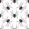Vector flat style seamless pattern with dangerous black spider