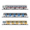 Vector flat style set of metro trains