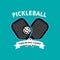 vector flat style vintage pickleball logo