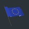 Vector flat style waving European Union flag