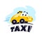 Vector flat taxi car illustration