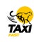 Vector flat taxi logo isolated on white background.