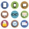 Vector flat technology circle icon set. Eps10